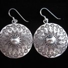 Fine Silver Earrings Ohrringe Schmuck Argento Circle Round Buckler Viking Shield