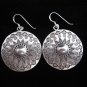 Fine Silver Earrings Ohrringe Schmuck Argento Circle Round Buckler Viking Shield