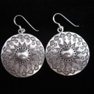 Thai Hill Tribe Earrings Fine Silver Gothic Circle Shield Fashion design