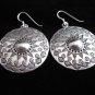 Thai Hill Tribe Earrings Fine Silver Gothic Circle Shield Fashion design