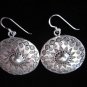 Thai Hill Tribe Earrings Fine Silver Gothic Circle Shield Fashion design