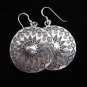 Thai Hill Tribe Earrings Fine Silver Gothic Circle Shield Fashion design