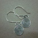 Thai Hill Tribe Earrings Fine Silver Vintage Dangle Hooks Spiral HanginCS214601