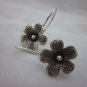 Thai Hill Tribe Earrings Fine Silver Plumeria Flower Ohrringe ER122