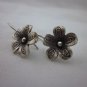 Thai Hill Tribe Earrings Fine Silver Plumeria Flower Ohrringe ER122