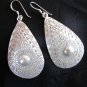 Thai Hill Tribe Earrings Fine Silver Tribal Craft trapezoid Kite ER95