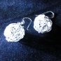 Thai Hill Tribe Earrings Fine Silver karen tribal Nest wire ball ER36