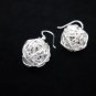 Thai Hill Tribe Earrings Fine Silver karen tribal Nest wire ball ER36