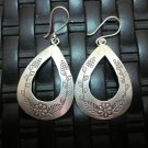 Thai Hill Tribe Earrings Fine Silver Genuine Oval Flowers and grapes