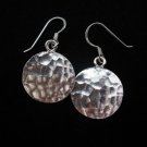 Thai Hill Tribe Earrings Fine Silver Drop Dangle Hammered Round Ohrringe