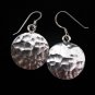 Thai Hill Tribe Earrings Fine Silver Drop Dangle Hammered Round Ohrringe
