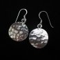 Thai Hill Tribe Earrings Fine Silver Drop Dangle Hammered Round Ohrringe
