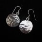 Thai Hill Tribe Earrings Fine Silver Drop Dangle Hammered Round Ohrringe