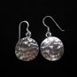 Thai Hill Tribe Earrings Fine Silver Drop Dangle Hammered Round Ohrringe