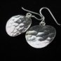 Thai Hill Tribe Earrings Fine Silver Drop Dangle Hammered Round Ohrringe