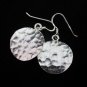 Thai Hill Tribe Earrings Fine Silver Drop Dangle Hammered Round Ohrringe