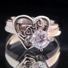 Fashion Stainless Steel Ring Size 8 Woman CZ Heart love Wedding anello ringe 6