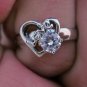 Fashion Stainless Steel Ring Size 8 Woman CZ Heart love Wedding anello ringe 6