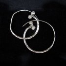 Thai Hill Tribe Earrings Fine Silver Twirl Hoop Spiral Hammer BOHO Hipster ER132
