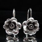 Thai Hill Tribe Earrings Fine Silver Flower Rose Ohrringe الأقراط  ER160