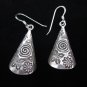 Thai Hill Tribe Earrings Fine Silver Handmade tube shape spiral flower