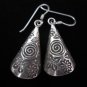 Thai Hill Tribe Earrings Fine Silver Handmade tube shape spiral flower