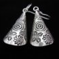 Thai Hill Tribe Earrings Fine Silver Handmade tube shape spiral flower