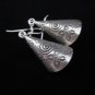 Thai Hill Tribe Earrings Fine Silver Handmade tube shape spiral flower