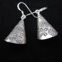 Thai Hill Tribe Earrings Fine Silver Handmade tube shape spiral flower