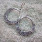 Thai Hill Tribe Earrings Fine Silver Hoop Round Flowers Engrave CS2216051