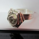 Fine Silver Rings Hill tribe Karen Argento Anello Rose Flower Flora Rosa L06