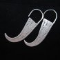 Fine silver earrings Hill tribe Thai karen Handmade Fang shaped Tusk engraved