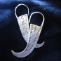 Fine silver earrings Hill tribe Thai karen Handmade Fang shaped Tusk engraved