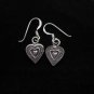 Thai Hill Tribe Earrings Fine Silver Ohrringe Vintage Flat Heart mind plane