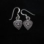 Thai Hill Tribe Earrings Fine Silver Ohrringe Vintage Flat Heart mind plane
