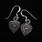 Thai Hill Tribe Earrings Fine Silver Ohrringe Vintage Flat Heart mind plane