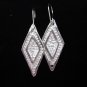 Thai Hill Tribe Earrings Fine Silver karen tribal cool trapezoid er55