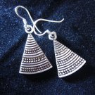 Thai Hill Tribe Earrings Fine Silver karen tribal triangle cute