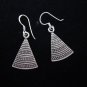 Thai Hill Tribe Earrings Fine Silver karen tribal triangle cute