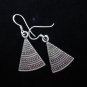 Thai Hill Tribe Earrings Fine Silver karen tribal triangle cute