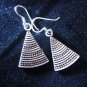 Thai Hill Tribe Earrings Fine Silver karen tribal triangle cute