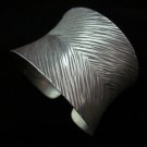 Fine Silver Bracelet Bangle Cuff Vintage Scratch patterns Silber Armband B31