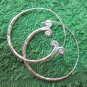 Fine Silver Earrings Hill Tribe Karen Fashion Drop Dangle Hoops Vintage CS124591
