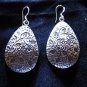 Thai Hill Tribe Earrings Fine Silver Kuchi Autumn leaf with black dot E96