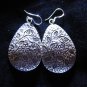 Thai Hill Tribe Earrings Fine Silver Kuchi Autumn leaf with black dot E96