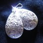 Thai Hill Tribe Earrings Fine Silver Kuchi Autumn leaf with black dot E96
