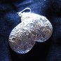 Thai Hill Tribe Earrings Fine Silver Kuchi Autumn leaf with black dot E96