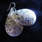 Thai Hill Tribe Earrings Fine Silver Kuchi Autumn leaf with black dot E96