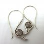 Fine Silver Earrings Hill tribe Thai karen Dangle Spiral Eyes By Leelaveera