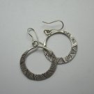 Thai Hill Tribe Earrings Pure Fine Silver Ethnic Round Flower Hoops Ring R536